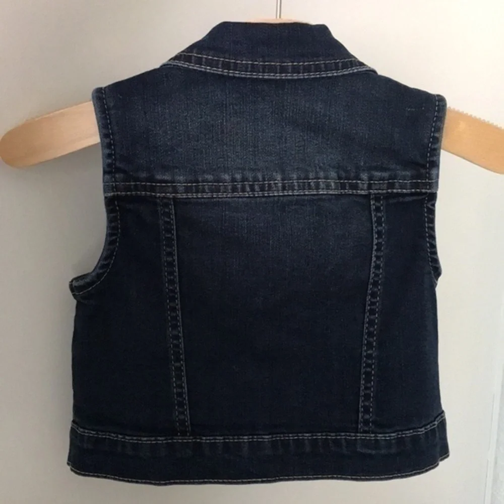 Genuine Kids from OshKosh Demin/Jean Vest Size 3T Dark Blue